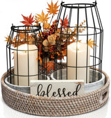 ANGELLOONG Flickering Flameless Candles, Realistic LED Candles with Remote and Timer, Set of 3 Battery Operated Candles for Room Fall Home Decor Wedding Christmas Decorations