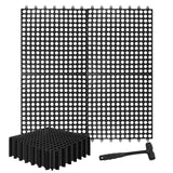 Interlocking Floor Tiles 12x12 Inch, 12 Pack Soft PVC Non-Slip Drainage Tiles with Holes for Bathroom, Pool Deck, Gym, Garage, Kitchen & Wet Areas, Easy Splicing Anti-Fatigue Mat (12)