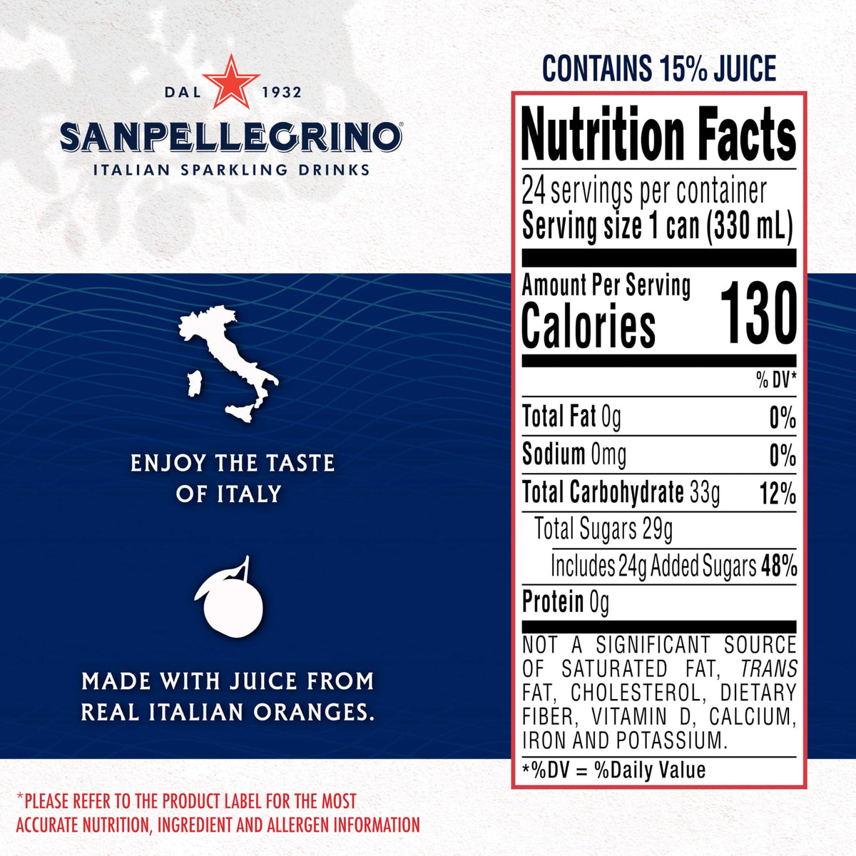 Sanpellegrino Crafted Soda Italiana, Blood Orange, 24 Pack