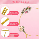 7.2FT Circle Balloon Arch Stand for Floor Round Arch Backdrop Stand for Parties Flower Balloon Arch Frame Kit Flower Gold Metal Arches Backdrop for Birthday Party Wedding Christmas Decorations