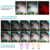 Hywyimlait Black Clip Grow Lights for Indoor Plants, 168 Full Spectrum LEDs Clip Plant Growing Lamps with Flexible Gooseneck and 4/8/12/18H Timer, 3 Spectral Modes, 10 Dimmable Levels (4 Head 1 Pack)