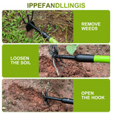 YIAD 2-in-1 Garden Hoe, 27"-39" Telescoping Steel Weeding Tool