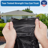 Fuxury 55-60 Gallon Trash Bags 150 Count Black Garbage Bags, 40x54" Extra Large Trash Can Liners, 0.7 Mil Plastic Bags for Serious Garbage Cleanup Home, Yard & Commercial Use, Made in USA