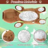 SQEQE Weighted Stuffed Animals Capybara with Turtle Backpack, Weighted Capybara Plush, Cute Plushies Pillow Toy for Bed Time, Christmas & Valentines Gift 23.6 Inch 3.8 Lbs