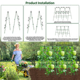 A-Frame Cucumber Trellis for Raised Bed - 47 x 47in, Heavy-Duty Detachable Garden Trellis with Netting & Clips, Support for Climbing Outdoor Cucumber, Tomatoes, Luffa, Bitter Melon, Vining Flowers