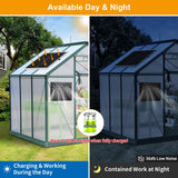 ladate 25W Metal Frame Solar Powered Fan with Battery, IP65 Waterproof Solar Exhaust/Intake Fan for Chicken Coop, Greenhouse, Dog House and Shed, Low Noise