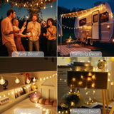 Metaku Globe Fairy Lights Battery Operated 33ft 80LED String Lights with Remote Waterproof Indoor Outdoor Hanging Decorative Christmas Lights for Home Party Patio Garden Wedding