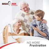 MSA 30X Behind the Ear Sound Amplifier, Amplifies Sound by 30 Times, Lightweight, Virtually Invisible, Comfortable, Adjustable Volume, Fast Charging, Nude, 1ct