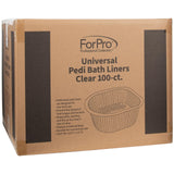 ForPro Professional Collection Universal Pedi Bath Liners - 50% THICKER - Fit Footsie Bath, Disposable Pedicure Foot Tub Liners for Foot Spa Basins & Foot Bath Soaks, Clear, 100-Count