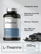 Horbäach L Theanine | 200mg | 400 Capsules | Value Size | Non-GMO, Gluten Free Supplement