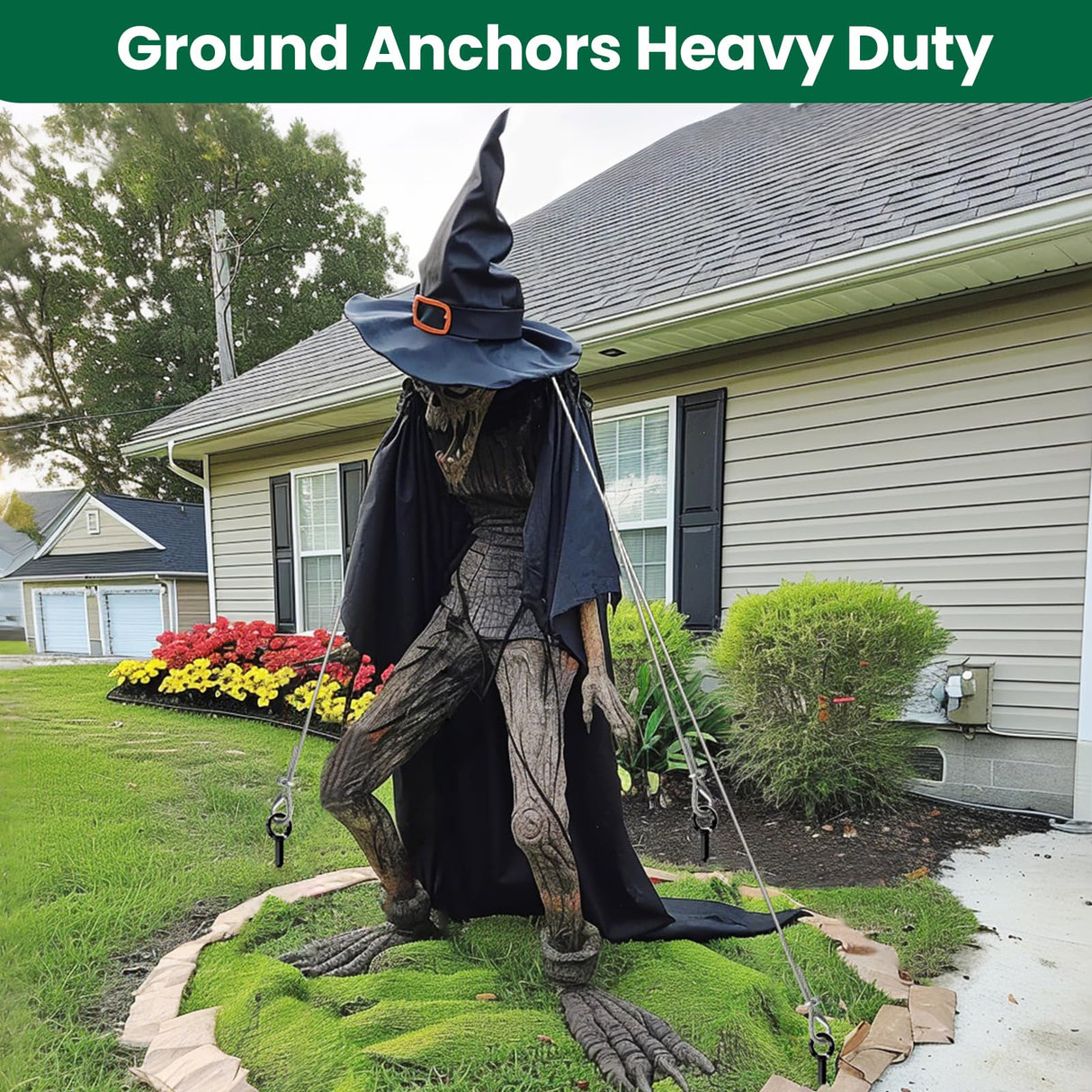 hannger 4 Pack 18" Heavy Duty Ground Anchors Shed Anchor Kit with 3/16" Galvanized Cable, Swing Set Anchors Trampoline Stakes for Shed Canopy Gazebo Carport Tent