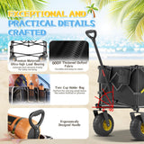 CAtArt Beach Wagon with Big Wheels for Sand, 400LBS Foldable Wagons Carts
