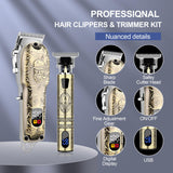 Hair Clippers Set for Men, Hair Clipper Trimmer with LED Display, Professional Cordless Hair Clipper Shaver Beard Trimmer, Hair Cutting Machine for Men, Holiday Gift for Him Father's Day Gift