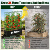 BobbleT 3 Pack Heavy Duty Tomato Cages with 86 Gallon Grow Bag, 41" Adjustable Tomato Trellis for Raised Garden Bed, Sturdy Square Plant Support for Climbing Vegetables, Cucumbers & Garden Plants