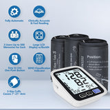 Blood Pressure Machine Upper Arm, 3 Size Cuffs, Small 7"-9", Medium/Large 9"-17" and Extra Large XL Cuff 13"-21", Accurate Automatic Digital BP Cuff Home Use, Large Backlit BP Monitor 3-User 1500 Mem