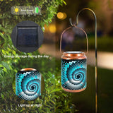 Solar Lanterns Outdoor Hanging Lantern Metal Waterproof LED Lantern with Solar Powered Garden Patio Decorations Decor with Handle Christmas Gift Idea