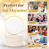 Festiva 200Pcs Gold Dessert Plates 6.3" with Forks 5"- Small Disposable Dessert/Cake/Appetizer Plates Plates- serve 100 guests include 100Plates 100Forks for Wedding Party&Thanksgiving&Christmas
