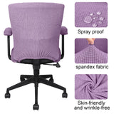 Tallew 4 Pcs Office Chair Covers Set Computer Universal Protective Stretchable Chair Seat Covers Desk Armrest Covers Slipcovers Pads Office Cushion Backrest for Rotating(Lilac Purple,Polyester)