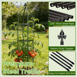 Lancisism 100% Metal Trellis for Climbing Plants Outdoor - Garden Metal Obelisk Trellis Vertical Plant Support for Climbing Vines & Flowers - Sturdy Steel Arch Trellis for Potted Plants Indoor Green