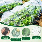 Fippy Garden Netting Kit, 10 X 50FT Garden Netting Pest Barrier with 10 Sets Garden Hoops and 20pcs Clips, Insect Netting Row Cover for Raised Beds Vegetable Fruits Flowers Protection
