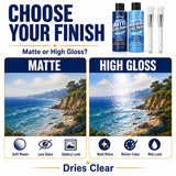 Clear Acrylic Paint Sealer, Gloss & Matte Varnish for Acrylic Painting & Crafts, Non-Yellow Clear Coat for Clay, Wood, Glass, Metal, Plastic, Protect & Boost Gloss on Canvas, Rock Painting & Model