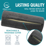 AllSett Health Round Cervical Roll Cylinder Bolster Pillow with Removable Washable Cover, Ergonomically Designed for Head, Neck, Back, and Legs, Grey