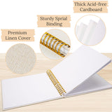 Hiwhy Scrapbook Photo Album Linen Cover, 10 x 10 Inch Hardcover Kraft White Pages Memory Book, for Travel Wedding Guest Book Christmas Baby Shower (40 Sheets/ 80 Pages,Beige)