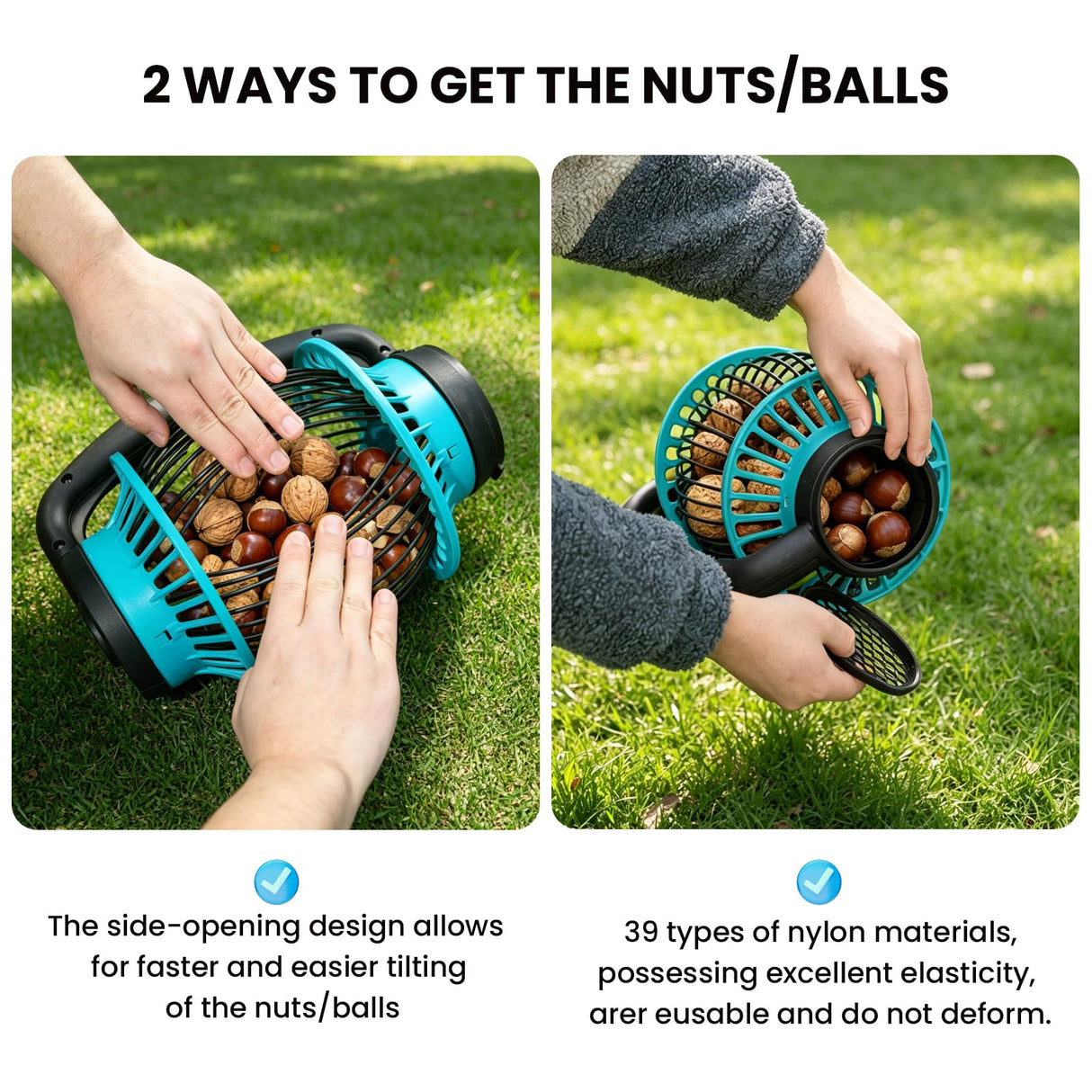 Acorn Picker Upper Roller for Garden,Sweet Gum Ball & Nut & Walnut Gatherer