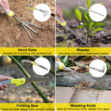 Carsolt 10Pcs Heavy Duty Stainless Steel Garden Hand Tools Set for Planting