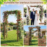 Giantex 7FT Wood Garden Arbor Trellis, Wooden Wedding Arch for Ceremony