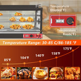 3-Shelf Commercial Food Warmer Display w/Top Rack, 44" Countertop Warmers Hot Box for Pizza/Pretzel/for Food Display, Heated Holding Cabinet Glass case, with LED Lighting for Buffet Restaurant