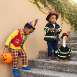 VercanMonth Porch Goose Outfit for 23‘' Porch Goose Geese Statue Halloween Clothes Costume Yard Patio Lawn Garden Decor(Firefighter)
