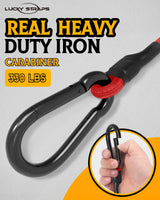 8 Pcs 18 Inch Heavy Duty Carabiner Bungee Cord Outdoor with 190 Lbs Max Break Strength, Bungee Straps with Upgraded Carabiner Hooks for Luggage Rack, Cargo, Hand Carts, Bike, Camping, etc (Red)