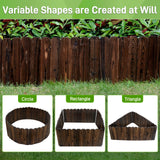 Mulctun Wood Garden Edging - 11.8" H X 47" L Sturdy Wooden Landscape Edging, Natural Flower Bed Edging Borders, Decorative Wooden Garden Fence for Yard Flower Bed Lawns Pathway Tree (2 Packs)