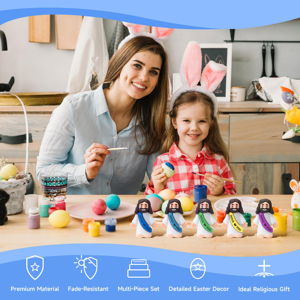 120Pcs Little Jesus Figures, 120pcs Action Figures Little Jesus Figurines in Bulk, Jesus Love You Figures, Religious Gifts for Christians Women Mom Easter Egg Stuffers Fillers, for Christmas (120)