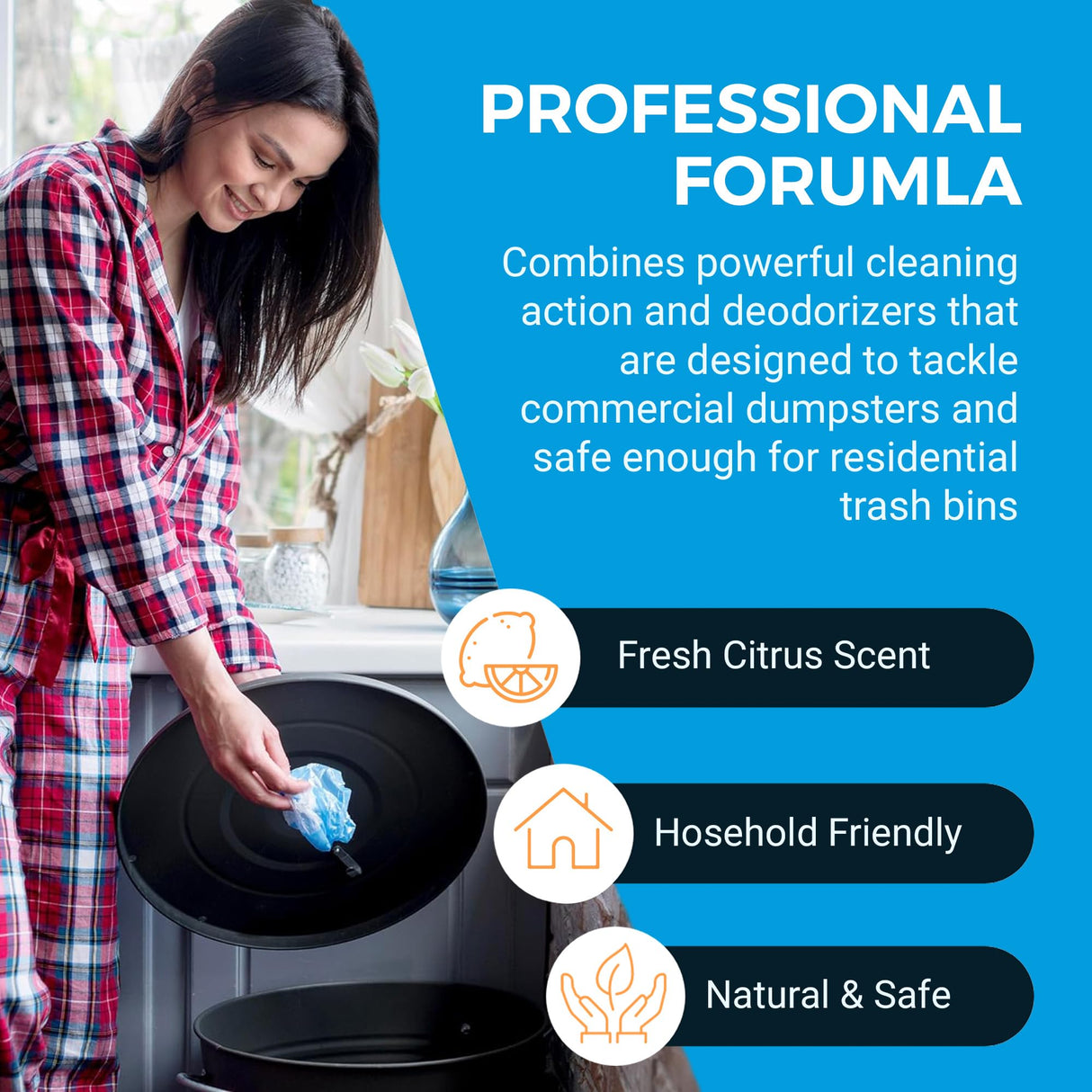 Sharpshooter, Heavy-Duty Trash Can Odor Eliminator & Degreaser, Garbage Surface Cleaner and Deodorizer Foam, Professional-Grade, Fresh Citrus Scent, 32 oz, Pack of 2