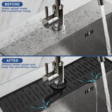 24" Splash Guard Plus Size Silicone Sink Faucet Drying Mat Handle Drip Catcher Tray Dish Sponge Holder Kitchen Accessories Protector Home Organization Gadgets Organizer