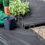 BEBEKULA 100 Pack 6 Inch Garden Stakes, Galvanized Landscape Staples for Weed Barrier Fabric, Heavy Duty Sod Pins Securing Pegs Netting Ground Sheets Irrigation Tubing