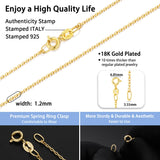 Jewlpire 18k Gold Plated Chain Necklace for Women, 1.2mm Cable Chains 18k Gold Plated Chain for Women Sturdy & Shiny Women's Chain Necklaces, 22 Inches