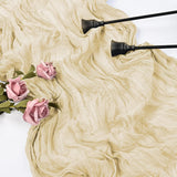 12 Pack Beige Cheesecloth Table Runner, 35x120 Inch Romantic Boho Gauze Table Runner 10ft Rustic Sheer Cheese Cloth Table Decor for Christmas Wedding Baby Shower Birthday Party Table Decoration