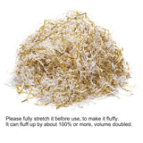 Mefleet 2 LB Crinkle Cut Paper Shred Filler White & Gold Crinkle Shredded Paper for Gift Box - Gift Basket Bag Filler - Grass Cushion Stuffing for Christmas Holiday Packaging Wrapping
