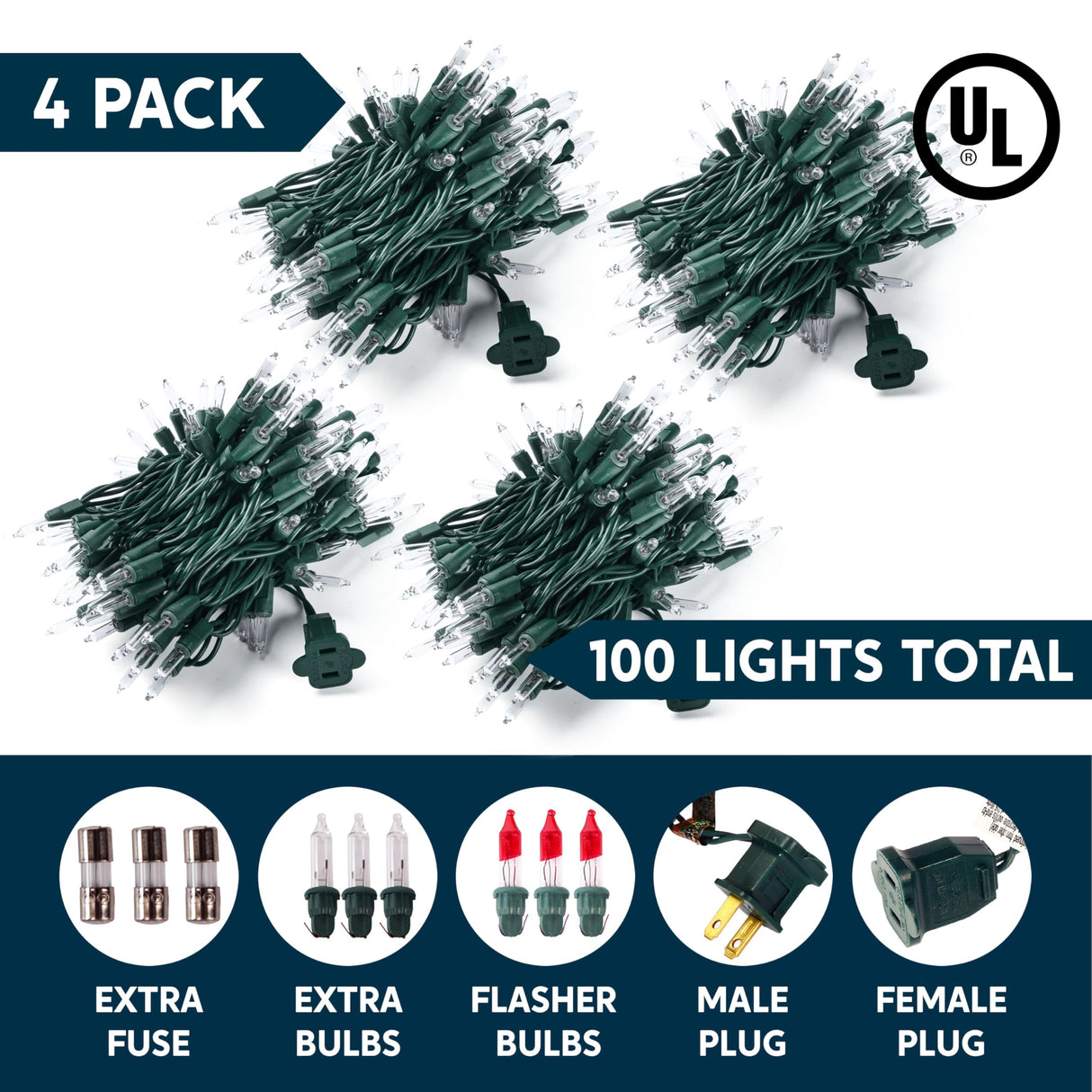 Joiedomi Clear Christmas String Lights Indoor,400(4x100) Mini Warm White Fairy Light,85.6 FT Lighting Decor for Patio Dorm Classroom Bedroom Holiday Wedding Party Garland Birthday Festival,Green Wire