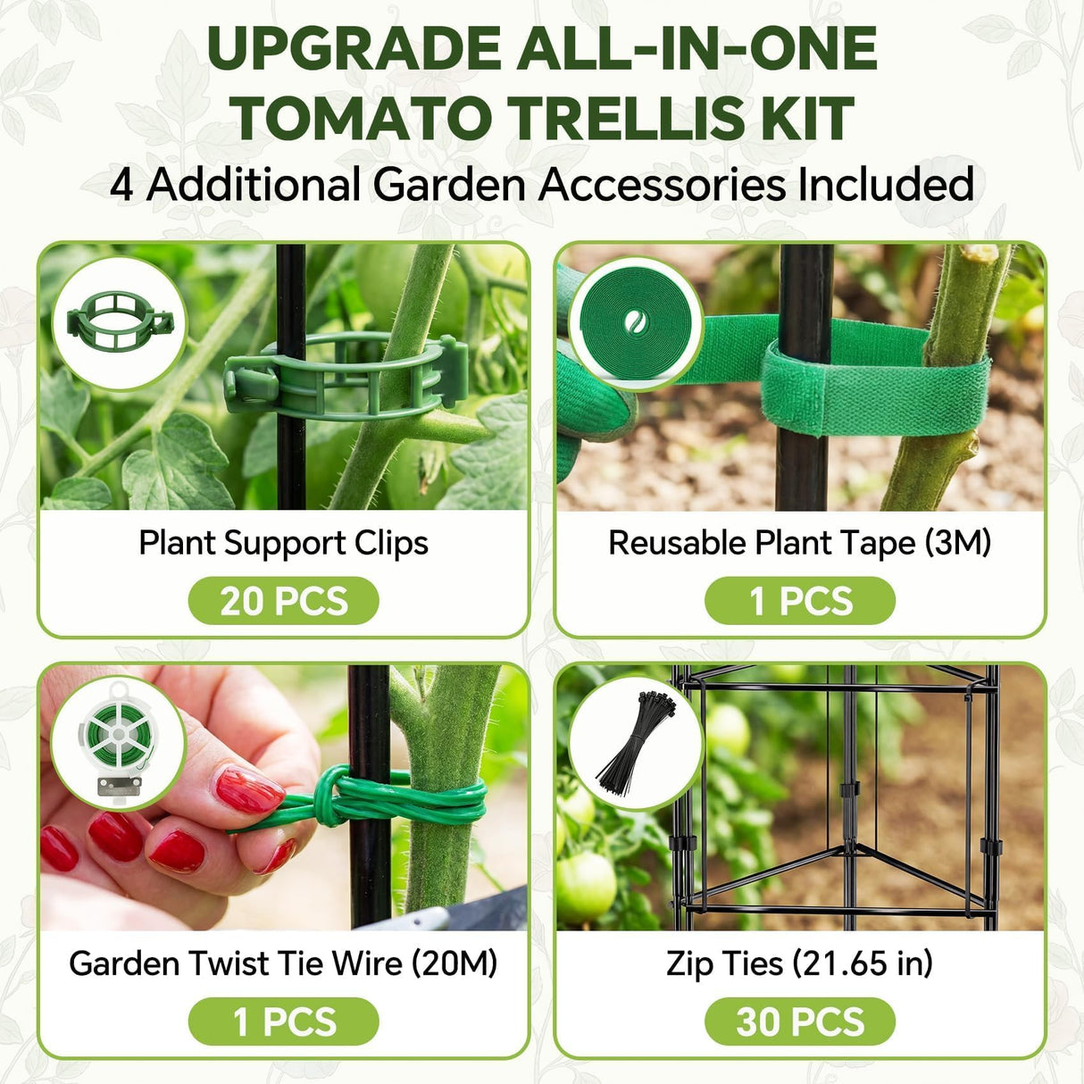 46 Inch Heavy Duty Metal Tomato Cage for Garden - 3 Pack Metal Steel Tomato Cages, Panel-Assembled Garden Trellis, Flexible Shapes Plant Support Set, Rustproof Stackable Trellis for Climbing Plants