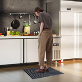 OrangeStar Anti-Fatigue 4-Pack Rubber Floor Mat, 24”x36” Restaurant Kitchen Commercial Drainage Mats, Non-Slip Door Mat w/Holes for Indoor Outdoor Bar Pool, Black