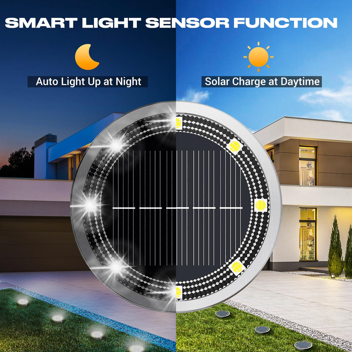 Peasur Solar Lights Outdoor Waterproof, 12 Pack Solar Lights for Outside, Anti-Rust, Solar Garden Lights Landscape Lighting for Pathway Yard Lawn Walkway Driveway, Cool White