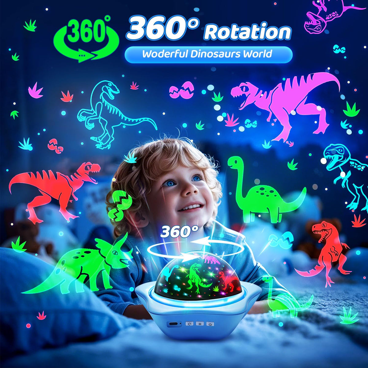 Night Light for Kids Sensory Toys, 6 Films Star Projector Light for Bedroom
