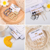 JMScape 53 Pairs Earrings Set for Women, Fashion Acrylic Tassel Gold Hoop Earrings Multipack Statement Pearl Earring Stud Pack, Hypoallergenic Drop Dangle Earrings for Valentine's Day Gift
