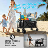 300L Wagons Carts Foldable Collapsible with Big All-Terrain Beach Wheels