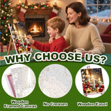 4 Pack Paint by Numbers Kit for Adults - Wooden Easel, Christmas Paint by Numbers with Frame, Christmas Adult Painting by Number Kits on Canvas, Easy Oil Painting Arts Gift Wall Decor 8x12inch