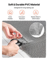 VEVOR Drainage Mat, 3 x 10 ft, PVC Non Slip Commercial Floor Mat, Wet Area Water Drain Splash Matting Hollow Doormat Roll, for Outdoor Indoor Restaurant Swimming Pool Patio Bathroom Washroom, Gray